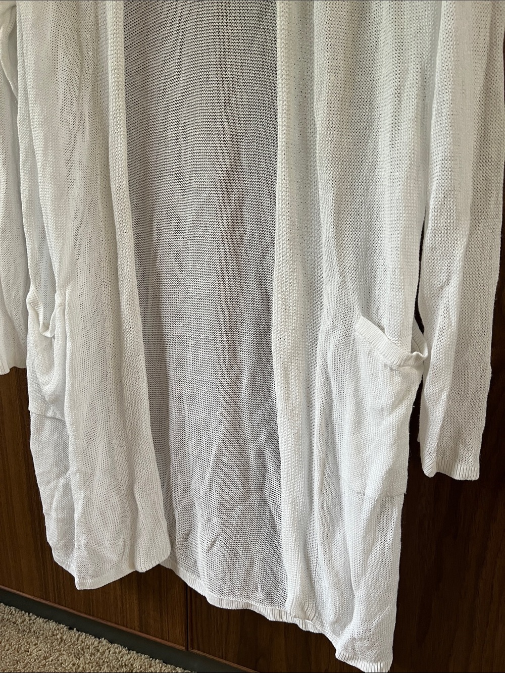 J. Jill White Open-Front Lightweight Women's Cardigan - Picture 4 of 5